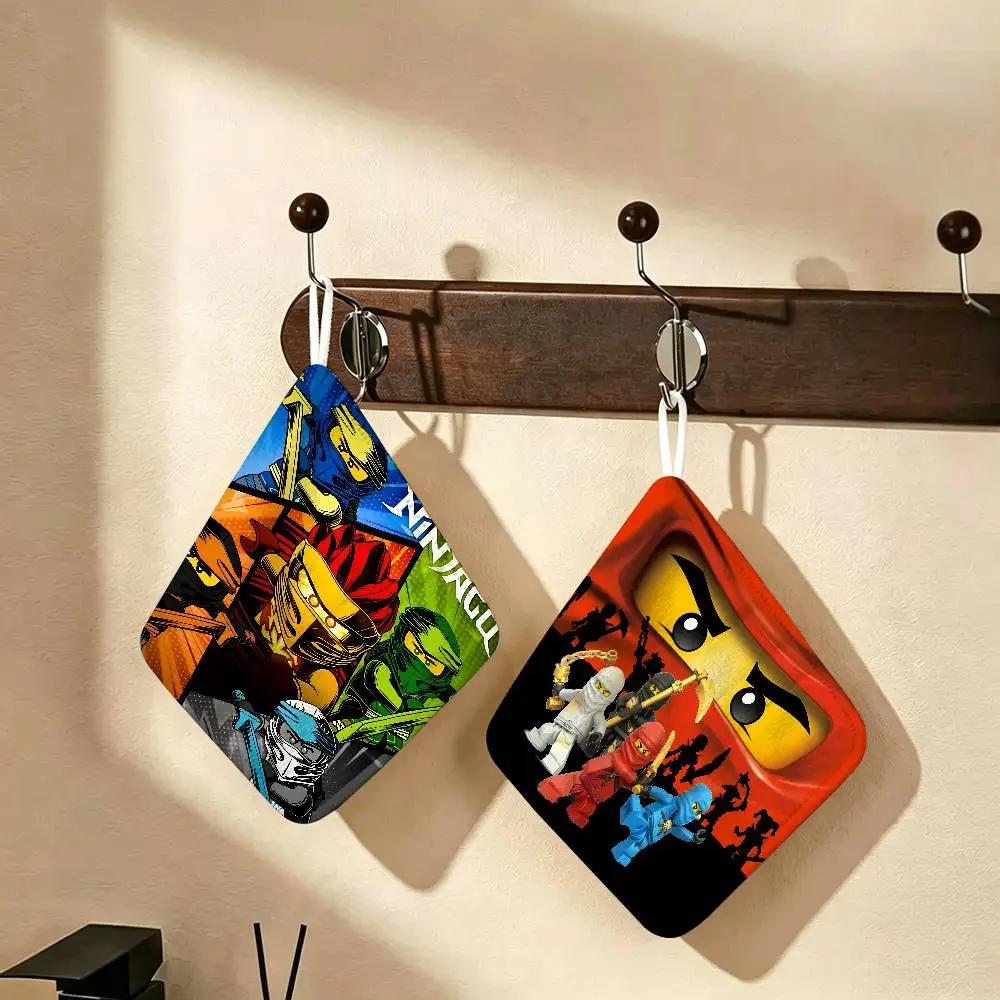 Game Ninjagos Polyester Cotton Hand Wiping Towel, Hanging Design, Durable for Household Restaurant Toilet Use