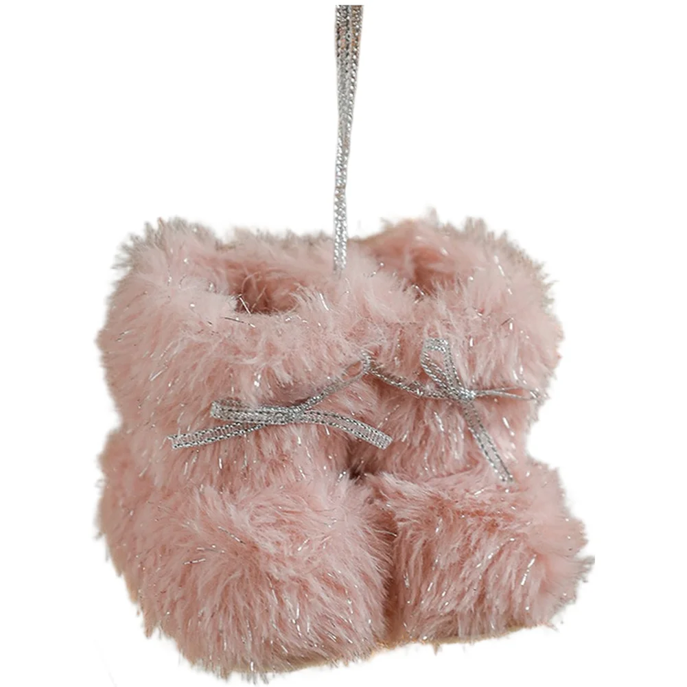 Рождественская елка, плюшевые сапоги, набор украшений для праздничного подвесного декора, мягкий материал, миниатюрный дизайн ботинок, легкий вес