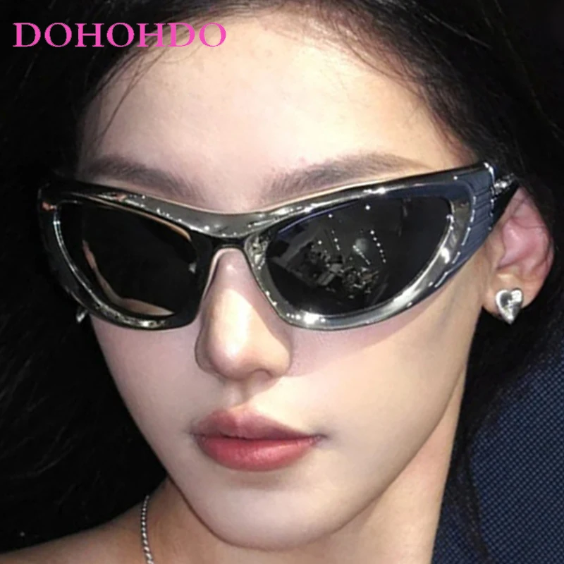 

Luxury Y2K One-Piece Sunglasses Women Brand Designer Punk Outdoor Sports Sun Glasses Men Cycling Hiking Windproof Goggles UV400