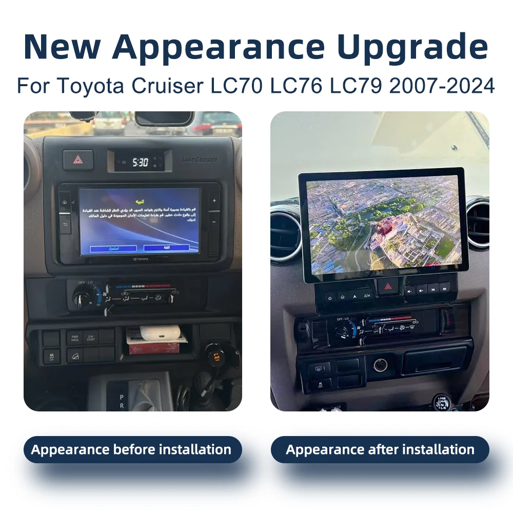 2K Android 14.0 Car Radio For Toyota Cruiser LC70 LC76 LC79 2007-2024 CarPlay GPS 4G WiFi Bluetooth Stereo Car Multimedia Player