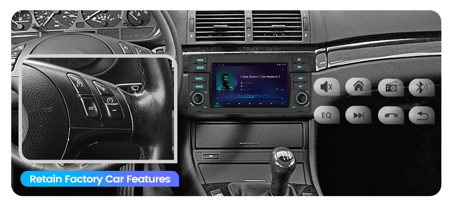 Junsun 7" 10,26" Kabelloses CarPlay Android Auto Autoradio für BMW E46 M3 318 320 325 330 335 Multimedia Kabelloses Apple CarPlay Smart Intelligentes System IPS Touchscreen Stereo Videoplayer 2 Din Autoradio Haupteinheit Navigation BT GPS 4G FM DSP RDS SWC – Detail 5