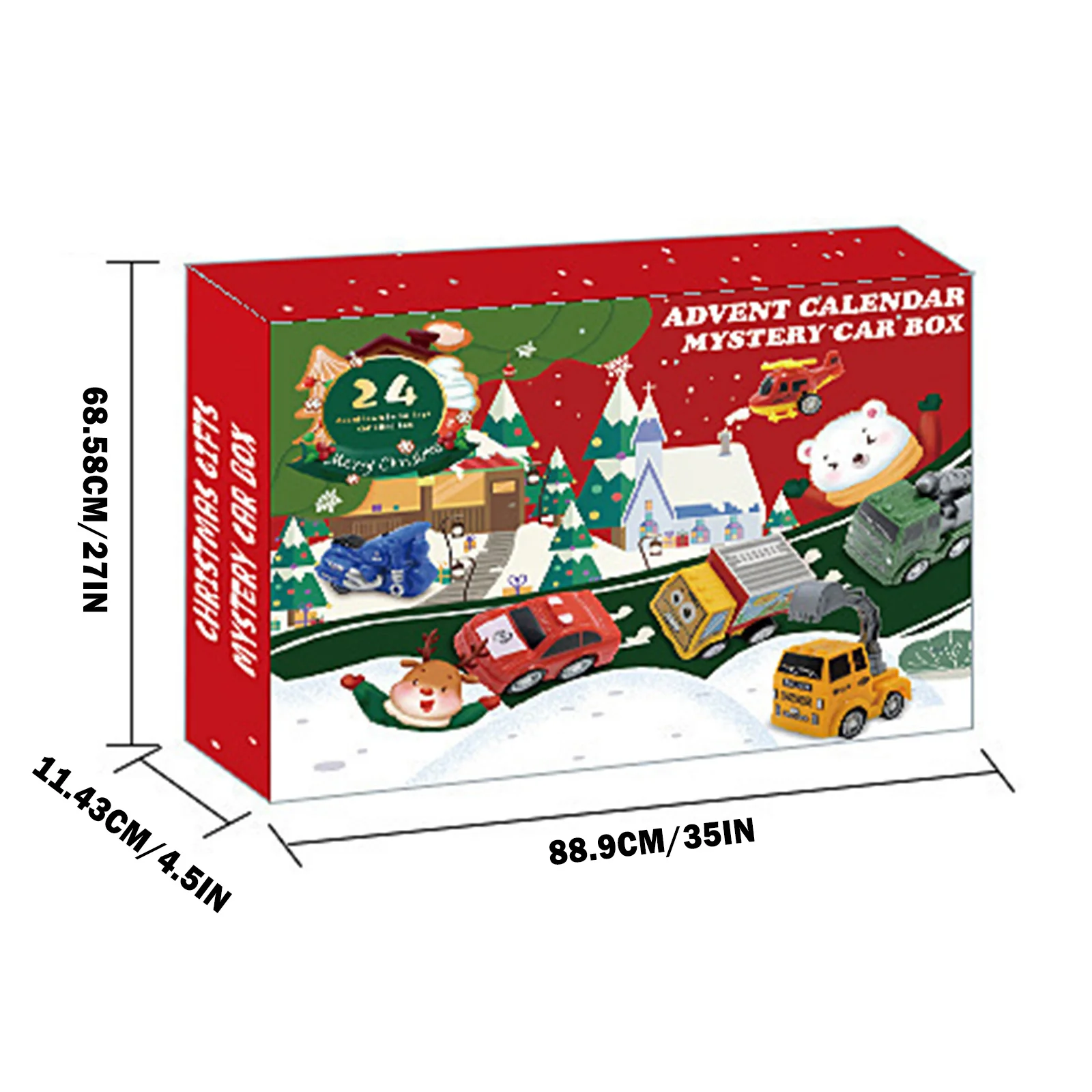 2025 Giocattoli di Natale per bambini Calendario per il conto alla rovescia di Natale Auto 24 giorni Conto alla rovescia in lega Camion dei pompieri Set Giocattoli popolari per bambini