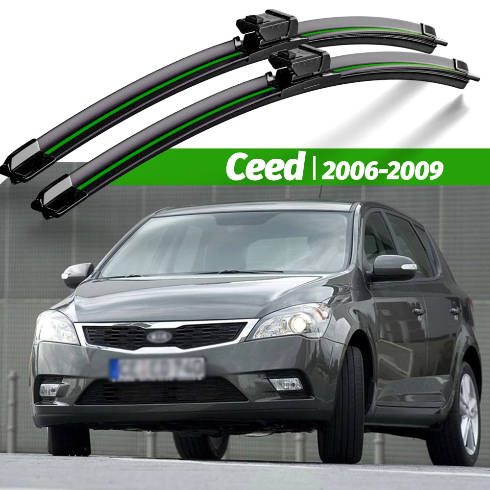 Wiper LHD Front Wiper Blades For Kia Ceed 2006 - 2009 2007 2008 Windshield Windscreen Window Rain Brushes 24\