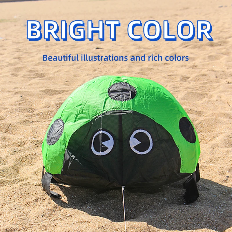 Cerf-volant coccinelle amusant en plein air, cerf-volant doux pour enfants, peut marcher pas volant, jouets d'extérieur en Nylon Ripstop, cerf-volant Animal, cerf-volant d'insecte