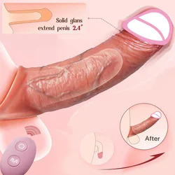 Reusable Penis Sleeve For Men Extension Enlarger Reduce Sensitivity Delayed Ejaculation Silica Gel Dick Ring Adult Sex Toys