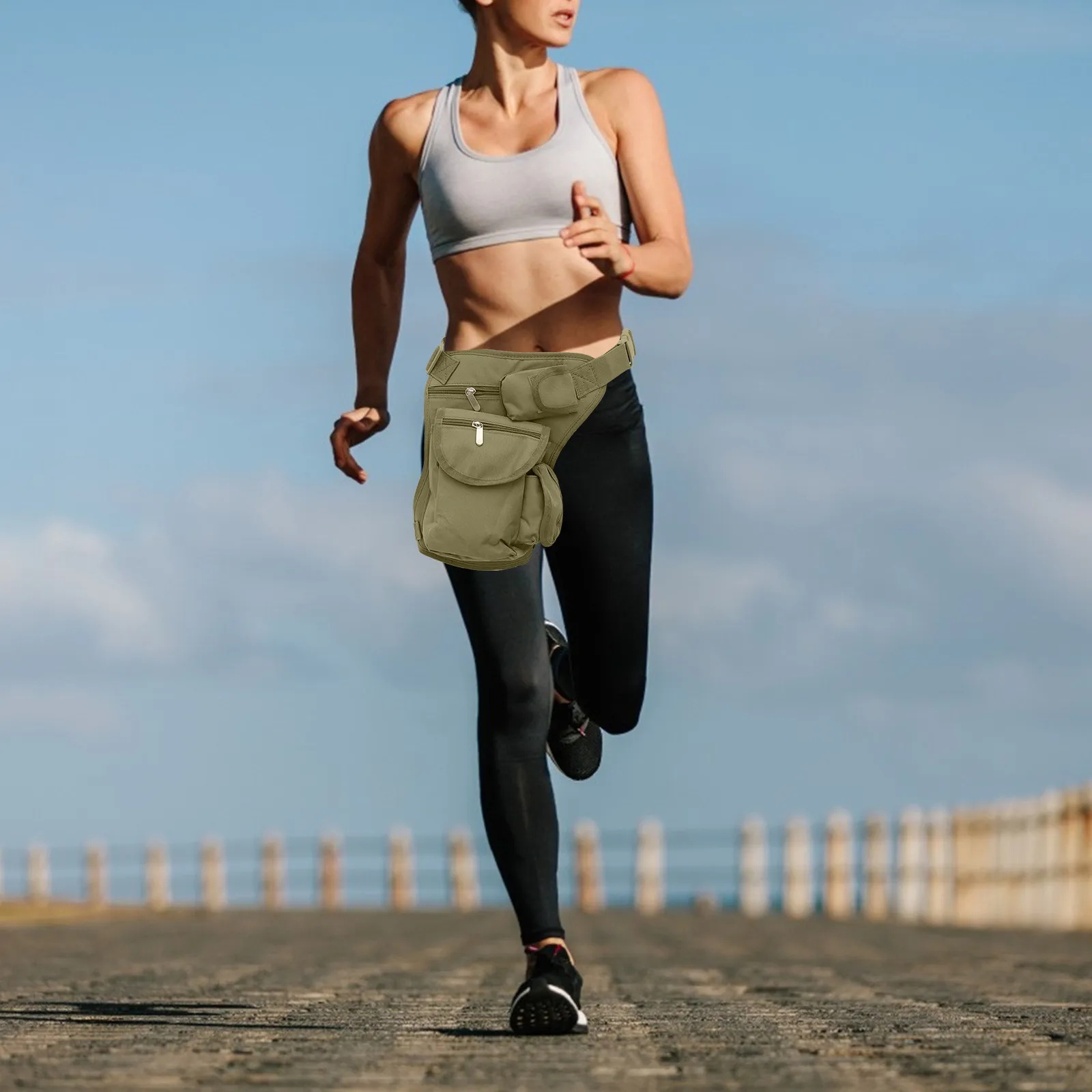 

Тактическая сумка-подсумок на бедро (1 шт.) с регулируемыми ремнями для талии и ноги, для мотоцикла, велосипеда, кемпинга, активного отдыха, для хранения вещей