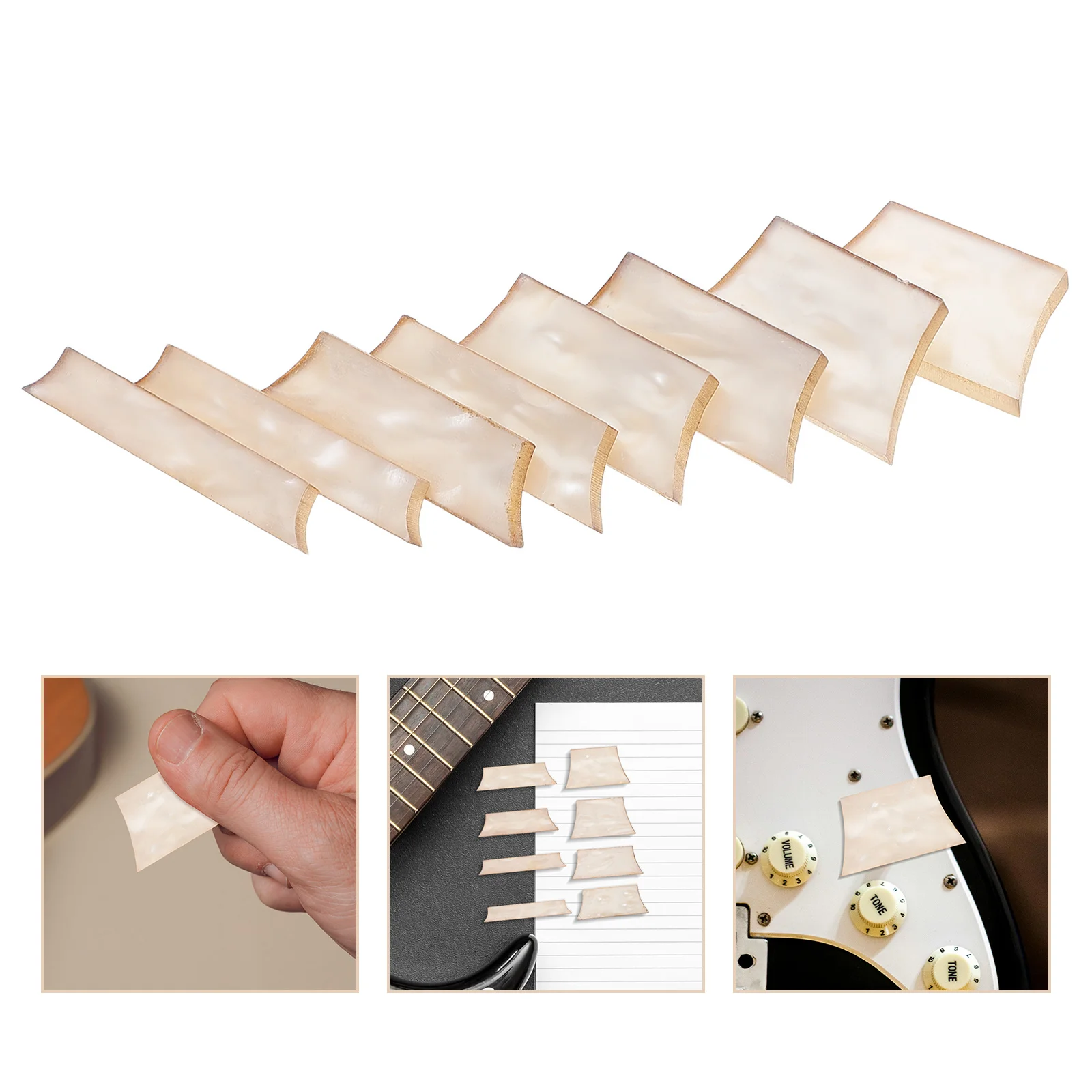 

9Pcs Instrument Parts White Shell Trapezoid Inlay Guitar Fretboard Decor Ideal for Musicians and Enthusiasts Versatile Use