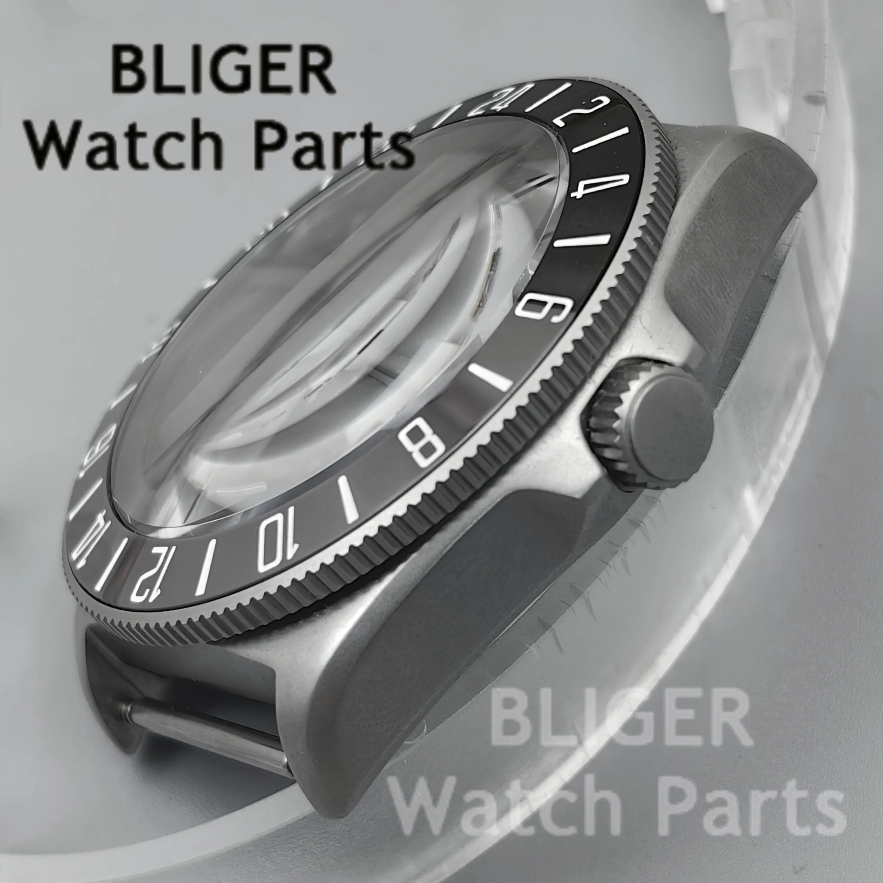 BLIGER NH34 NH35 NH36 PT5000 ETA2824 For 40mm Tactical Frog Gold Rose Black Watch Case Domed Sapphire Luminous Bezel 100m Diving