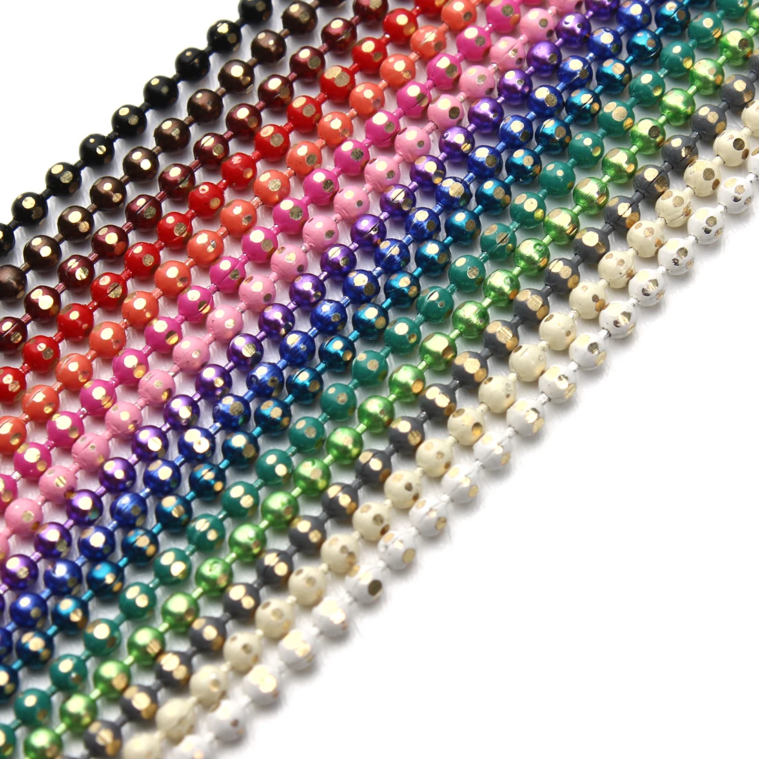 

10yards Width 1.5mm Colorful Copper Ball Bead Chain Bulk Key Chain For Diy Woman Bag Decoration Making Supplies DIY Accessories