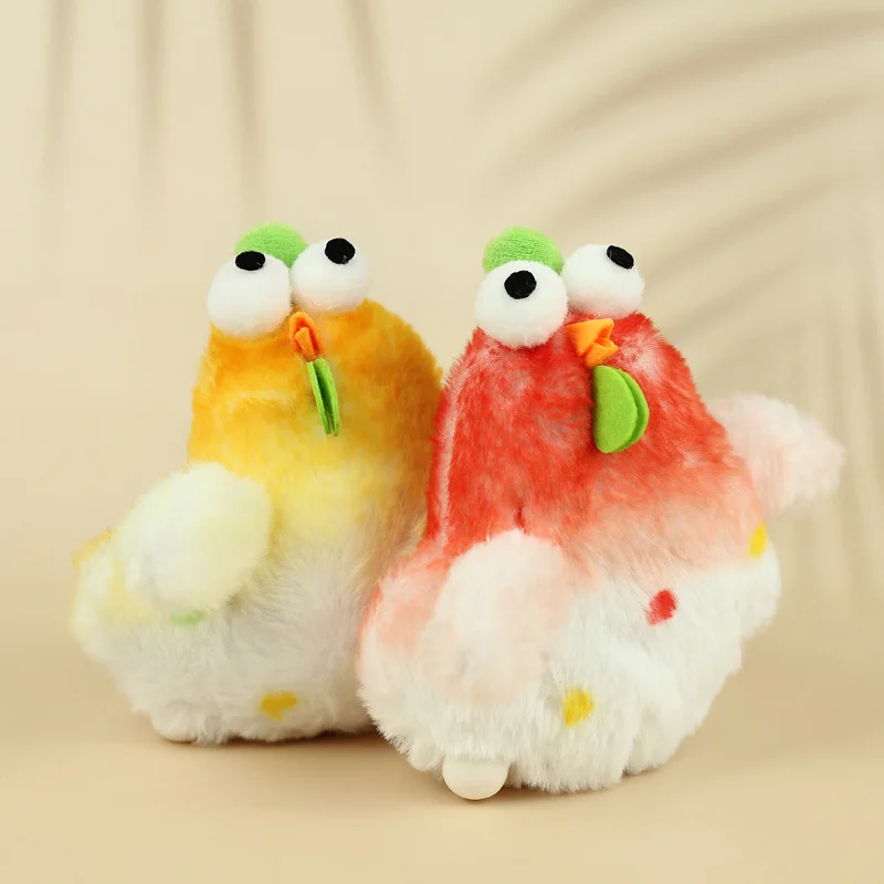 Cute Cartoon Plush Keychain para crianças, lay Eggs, Chicken Toys, Colorful Chick Pendant, Backpack Hanging Ornament, Presentes