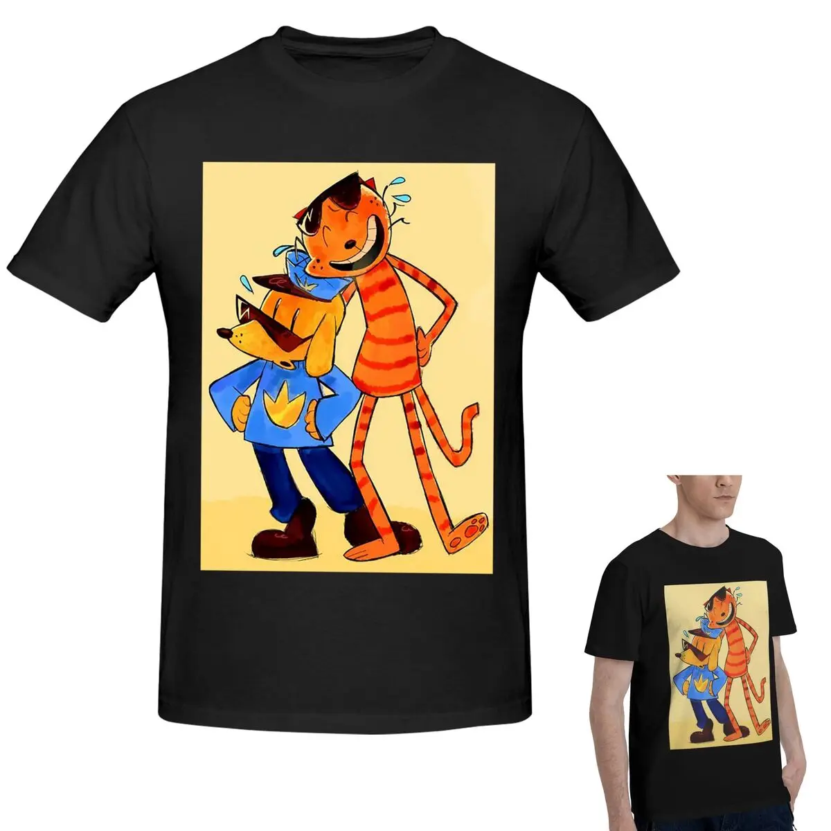 

100% Cotton Dog Man Lil Petey And Big Petey Fan Art T-Shirt Men's Funny Oversized T Shirt Men Round Neck Summer Shirts Tops