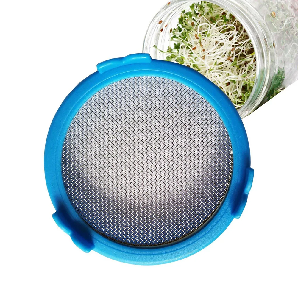 Food Use Wide Mouth Canning Jar And Convenient Safe Sprouting Lid Strainer Screen Kit Ventilation And Drainage