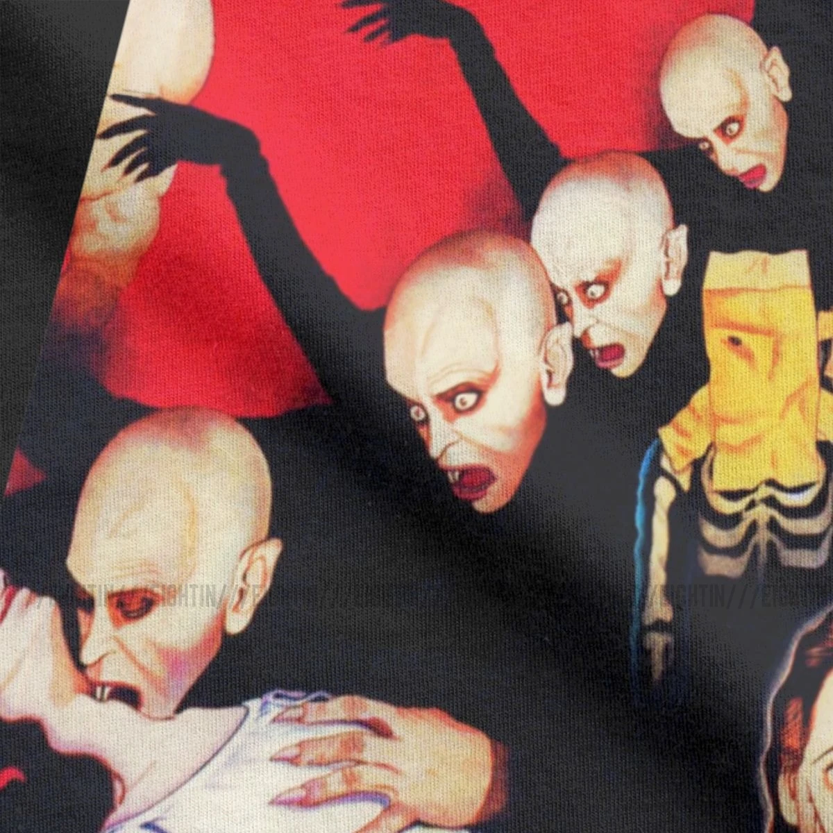 Suehiro Maruo Tops Nosferatu T-Shirt Men Cotton T Shirt Horror Japan Manga Otaku Creepy Halloween Short Sleeve Tee Shirt 6XL