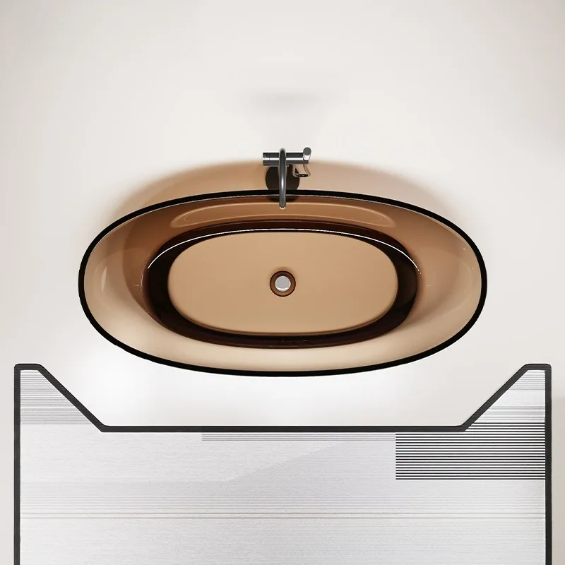 

Прозрачная отдельностоящая ванна из литого полимерного композита (Solid Surface) для ванной комнаты