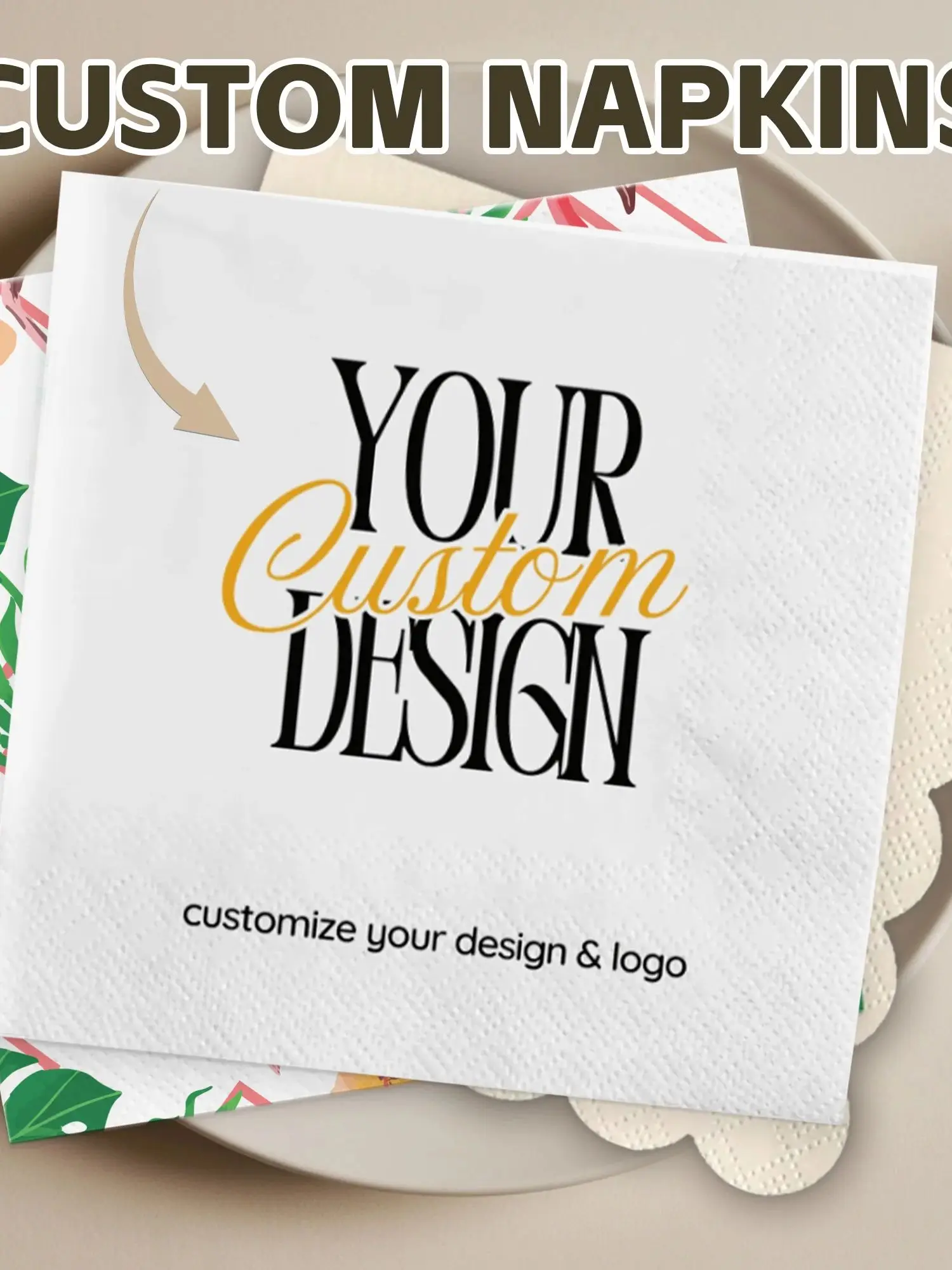 Serviettes en papier personnalisées de votre conception, serviettes en papier à découpage, serviettes personnalisées pour mariage, réception-cadeau pour bébé, anniversaire, décoration de fête de poule