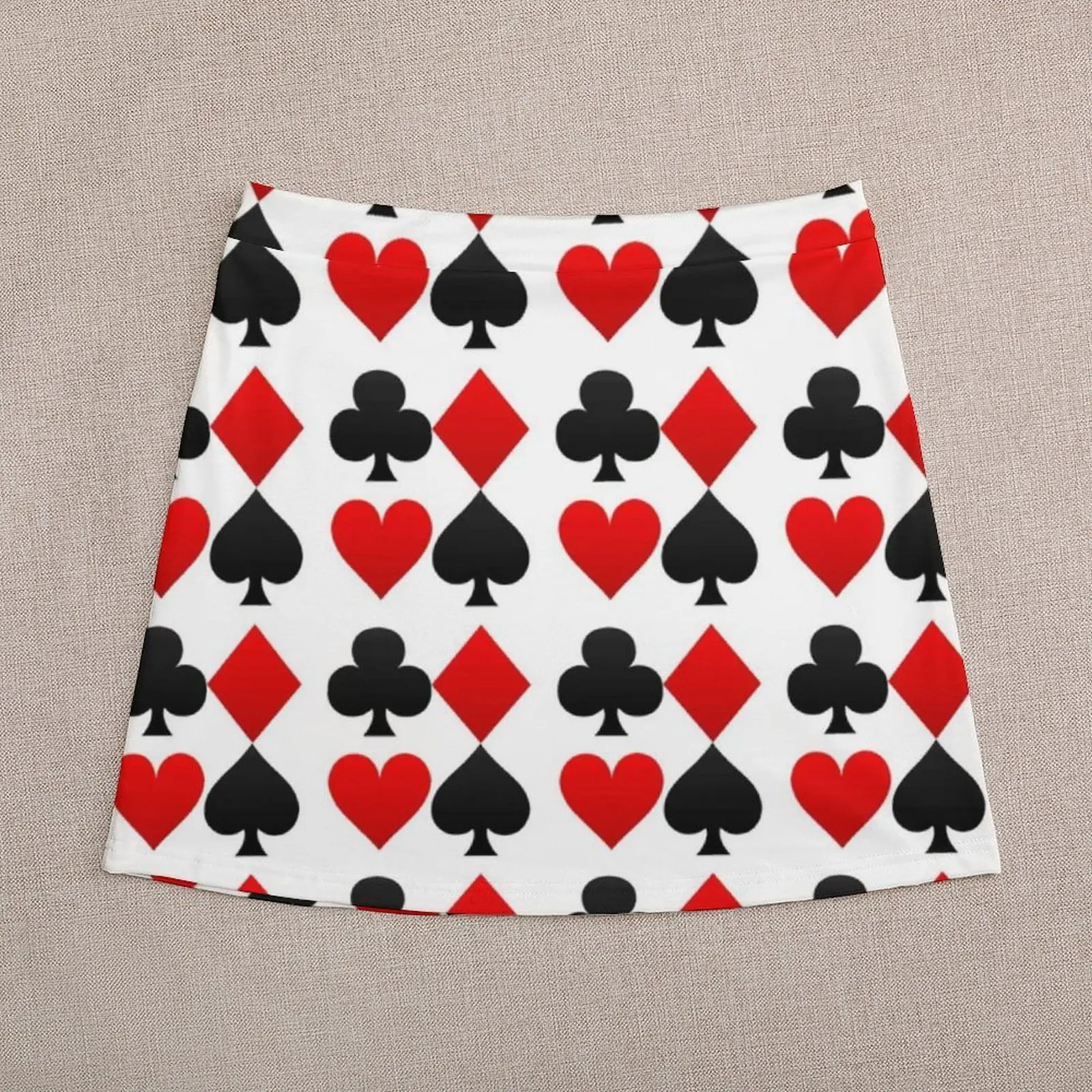 Jupe trapèze pour cartes de poker, cœurs, diamants, cldécentrpique, jupes décontractées Y2K, mini jupe élégante, vêtements College, cadeau