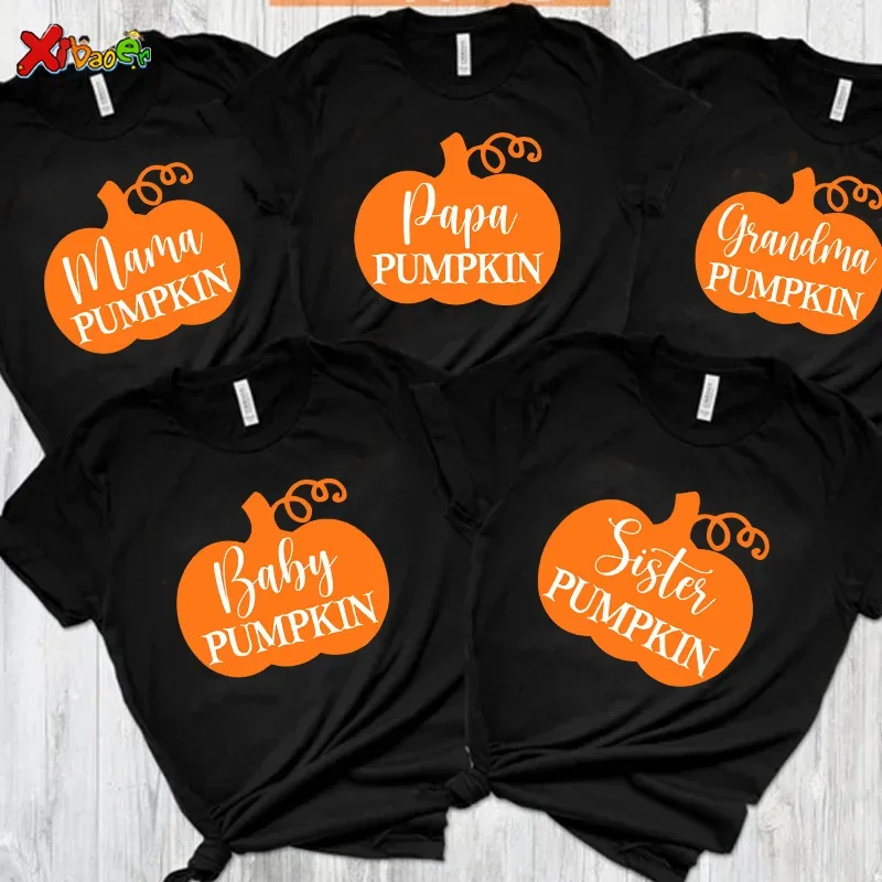 

Funny Halloween Pumpkin T Shirt Father Mother Daughter Son Baby Family Matching Clothes Family Cotton Dad Mom and Me Shirt