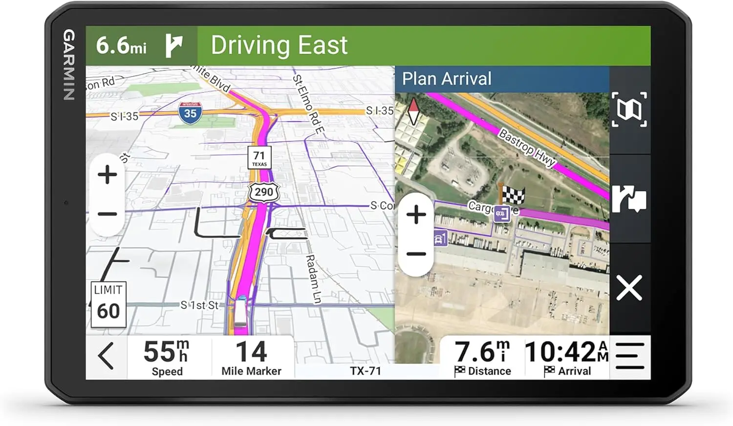 

Garmin dēzl™ OTR820, Large High-Res 8” GPS Truck Navigator, Custom Routing, Satellite Imagery, Wind Speed, Community-Shared