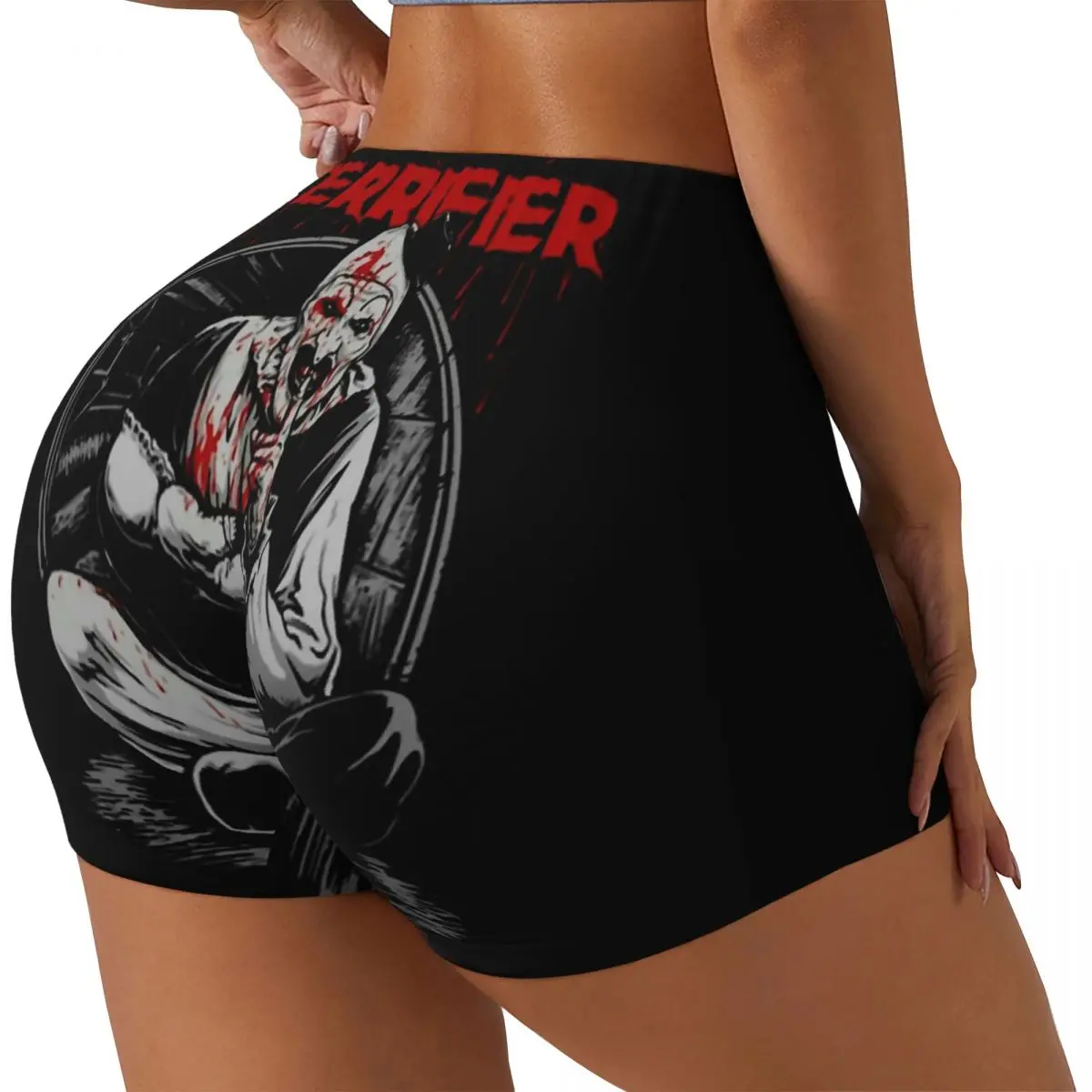 Custom Terrifiers Movie Horror Art Slasher Halloween Gym Volleyball Biker Shorts Women Workout Yoga Shorts