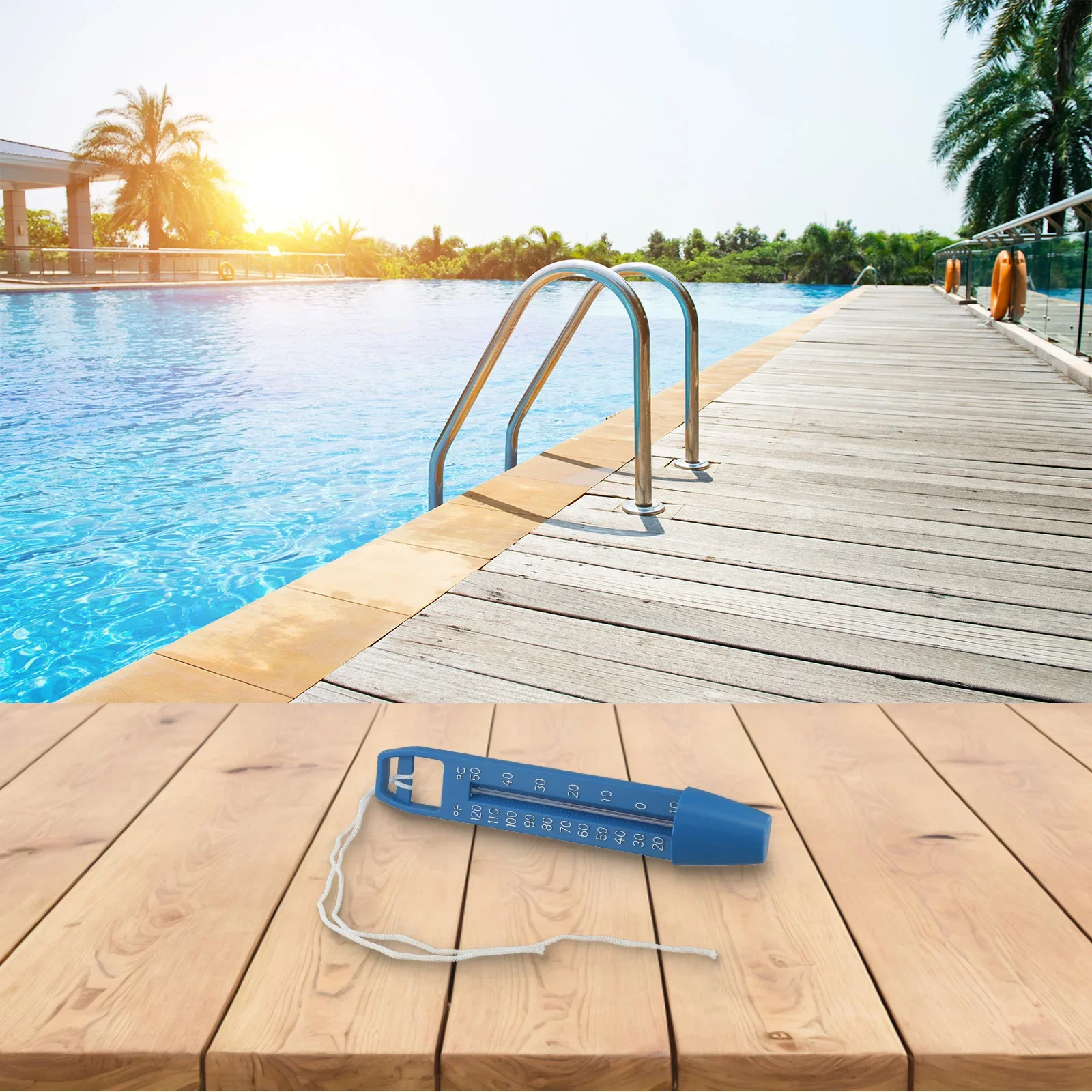 المواصفات أنواع حمامات السباحة البلاستيكية جهاز اختبار المياه متجر درجة الحرارة جهاز اختبار المياه قياس درجة الحرارة