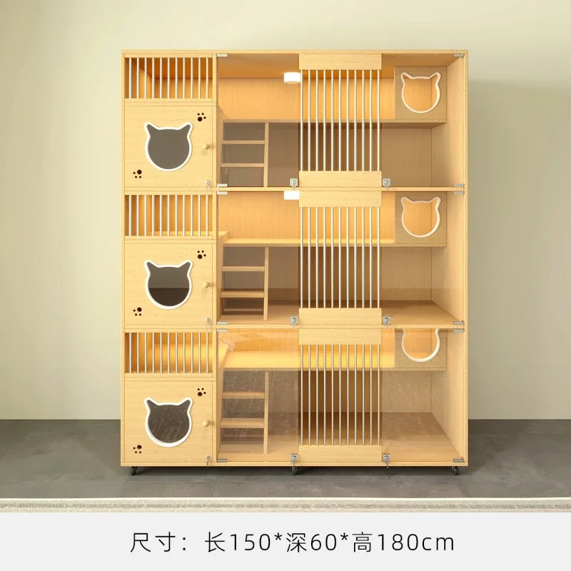 Pet cabinet custom cat cage, solid wood cat cabinet, boarding cat villa display cabinet, breeding cage, three-story pet store