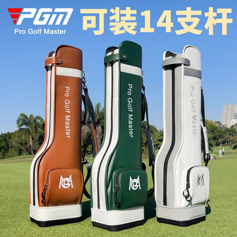 PGM Golf للرجال والنساء حقيبة بندقية خفيفة للغاية محمولة حقيبة النادي مقاوم للماء نصف قسم الكرة حقيبة يمكن أن تحمل 14 قضبان
