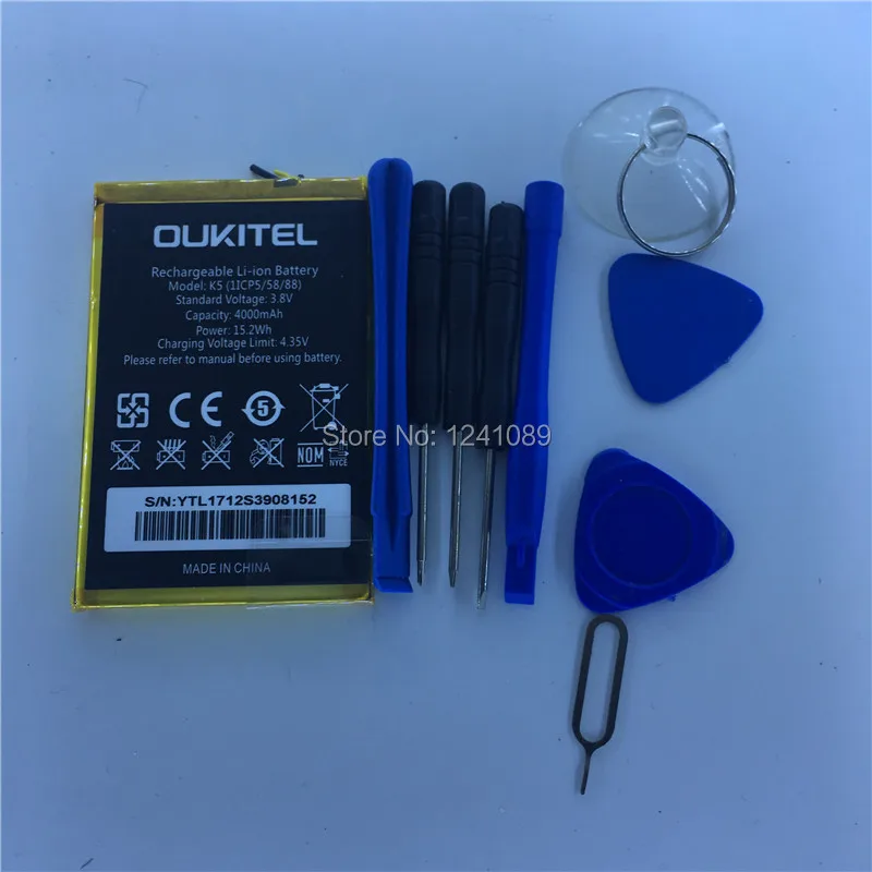 

100% original battery for OUKITEL K5 battery 4000mAh Long standby time Gift dismantling tool for OUKITEL Mobile Accessories