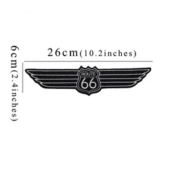 Route 66 The Main Street of America ala per giacca Gilet posteriore Abbigliamento da motociclista Accessori patch ricamati termoadesivi su 26 * 6 cm