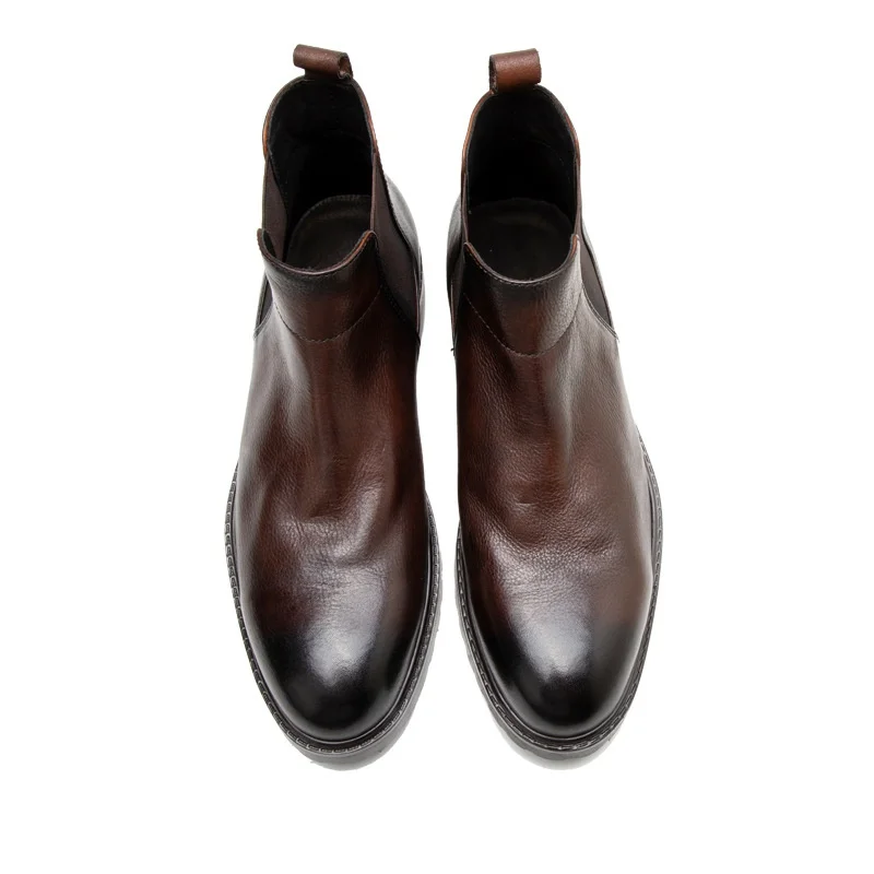 

Bullock carved men's shoes high-top leather shoes tide boots autumn and winter boots leather shoes