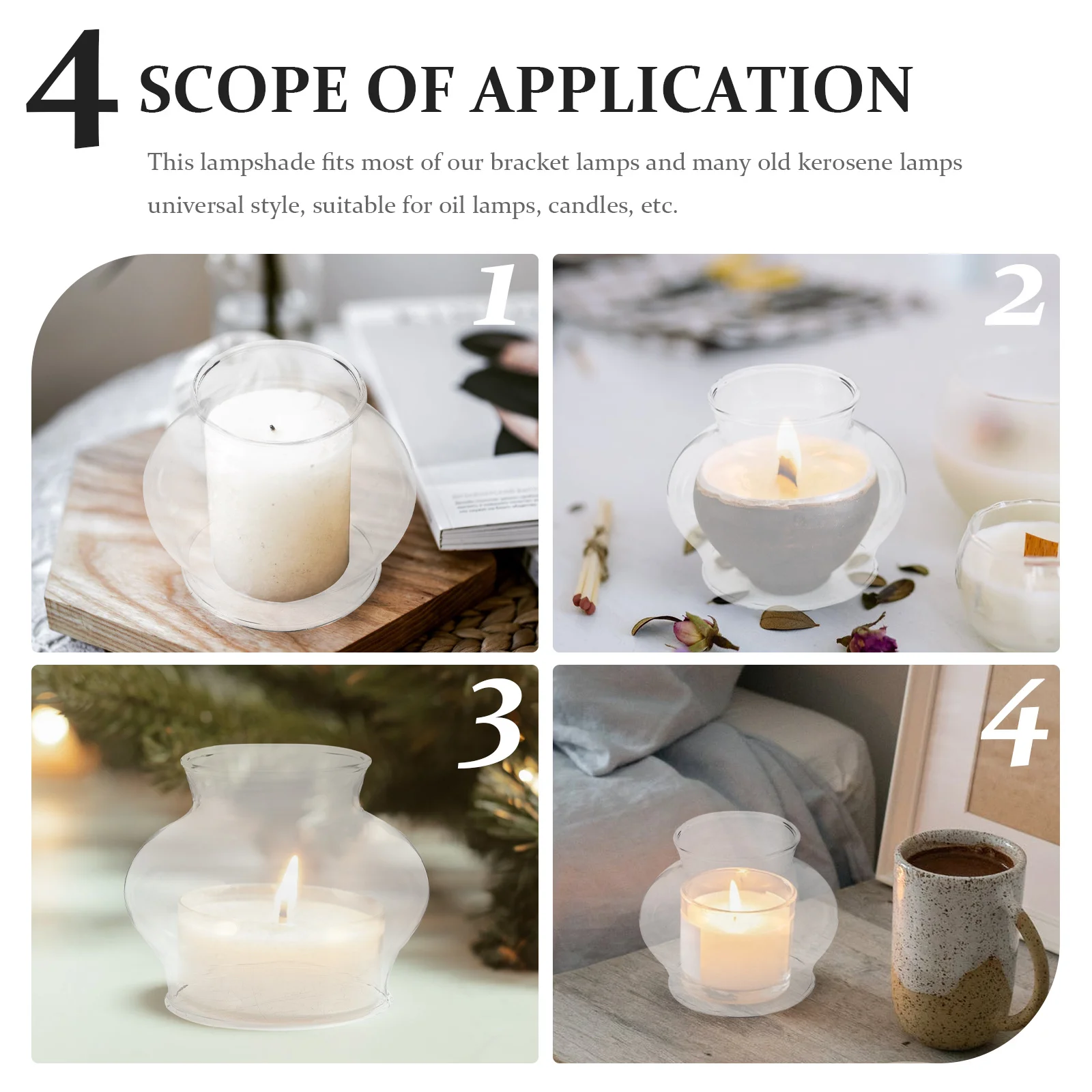 2Pcs Universal Lamp Parts Transparent Windproof Shade Replacement Small Lamp Shades Light Shade