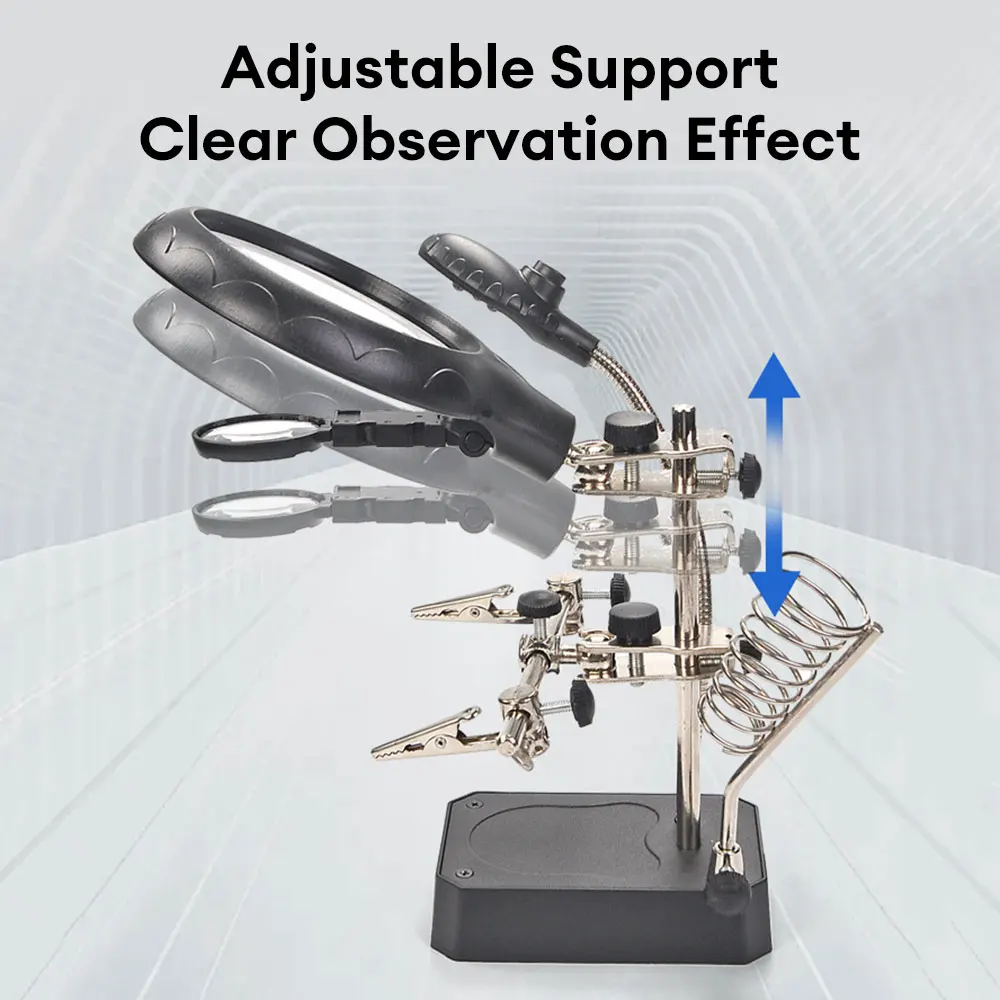 Welding Station With LED Light Magnifying Glass Maintenance Aid Fixture With Soldering Iron Holder Soldering Repair Tools