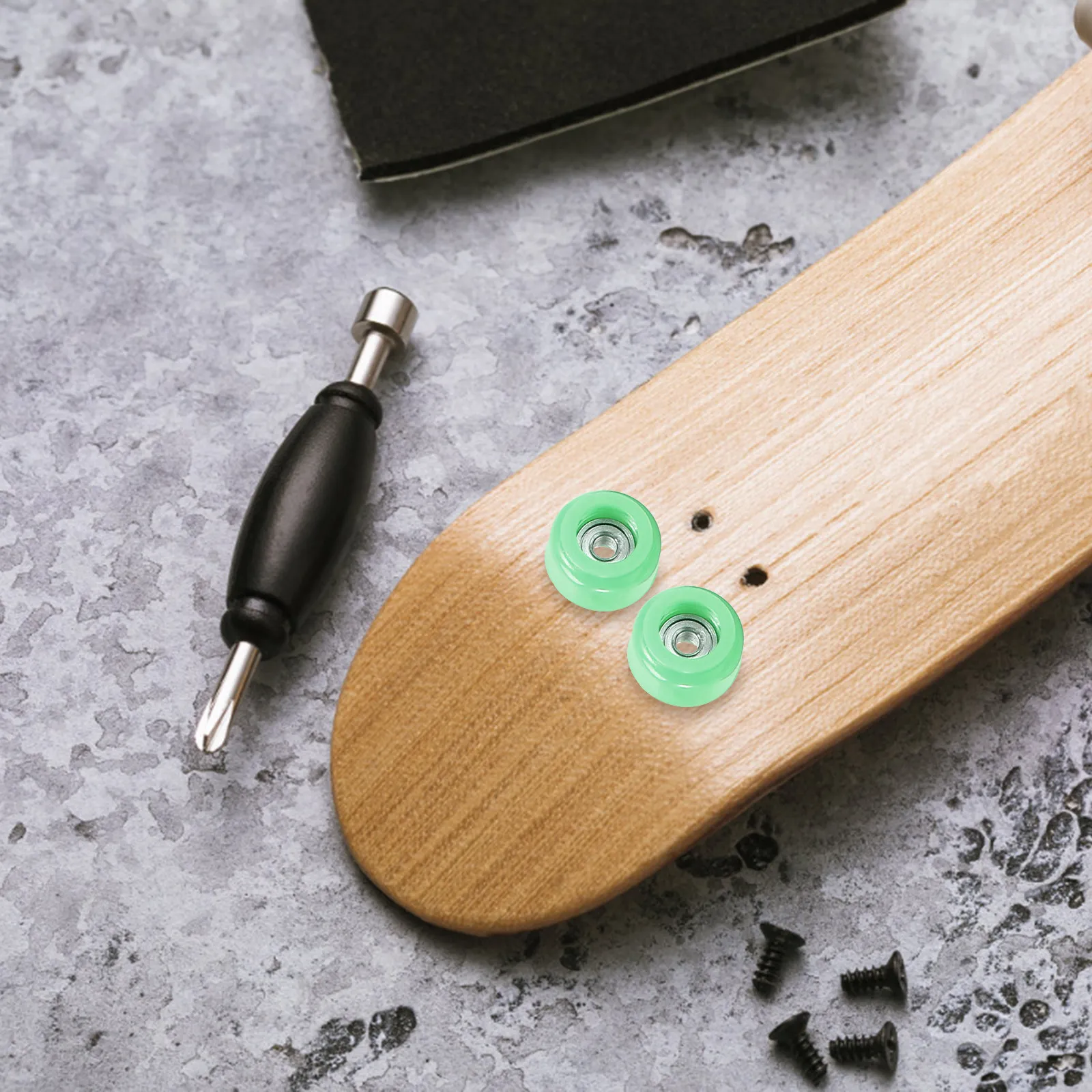 4Pcs Finger Skate Roller Simulation Mini Fingerboard Trucks 34Mm Fingertip Movement Stress Relief Educational Plaything