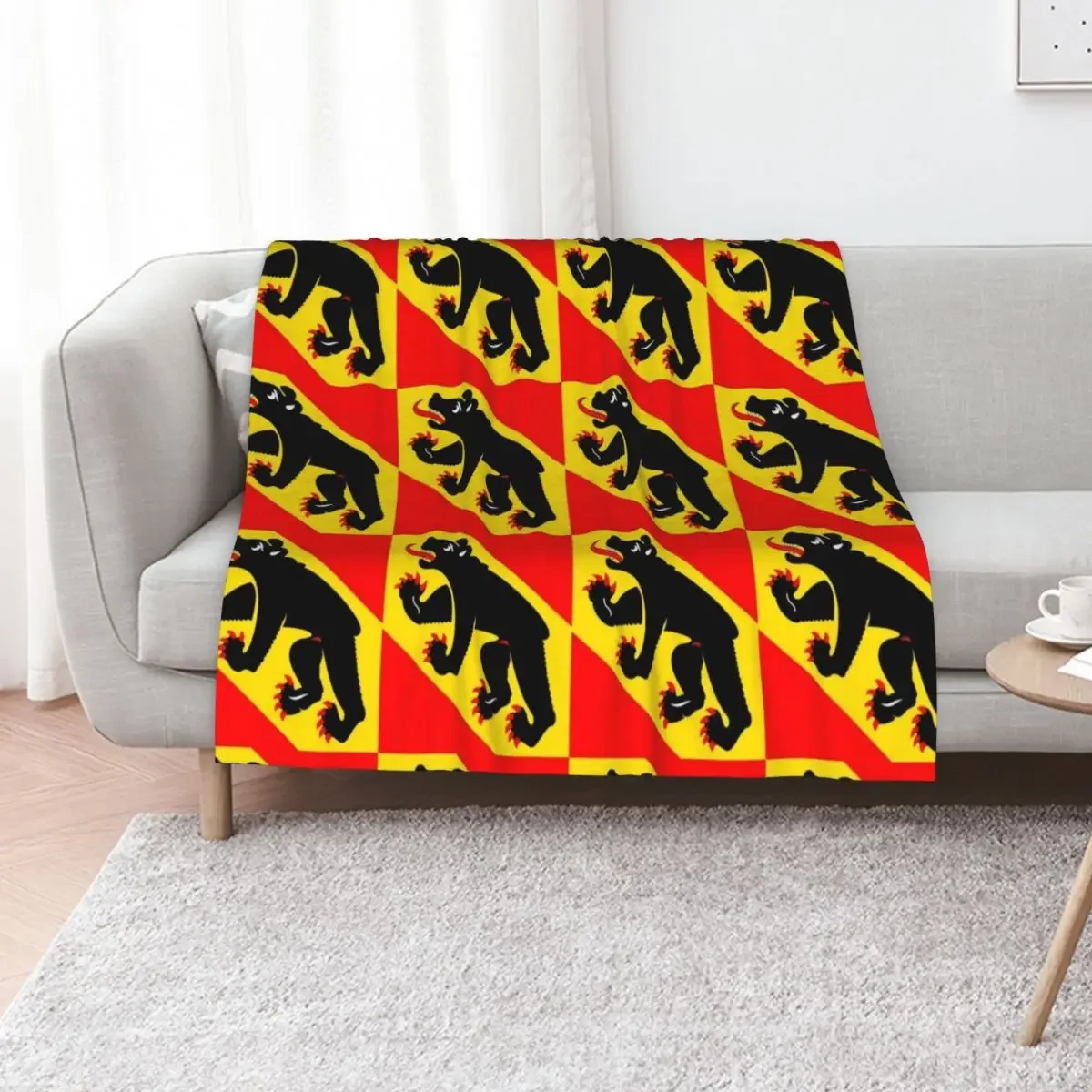 

Flag of Bern Canton Throw Blanket Thins Fashion Sofas Luxury Designer Plaid on the sofa Blankets
