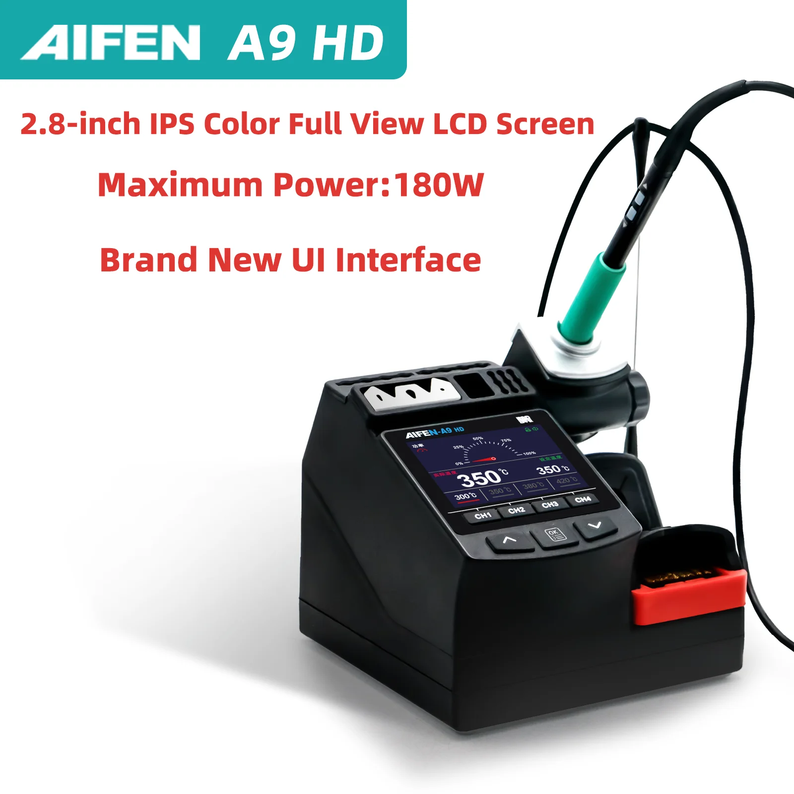 AIFEN A9HD 180 ワット電力はんだごてステーション電子溶接に最適 C210 C245 はんだごてハンドルはんだステーション