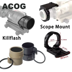 ACOG 스코프 RMR 레드 도트 조준기 마운트, 반사 방지 허니콤 메탈 킬플래시 커버 캡, 사냥용 ACOG 액세서리, 4x32, 1x32