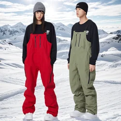 2025 New Snow Skiing Pants Outdoor Ski Sport Warm Woman Overalls Alpine Snowmobile Man Windproof Trousers Couple Winter Clothes