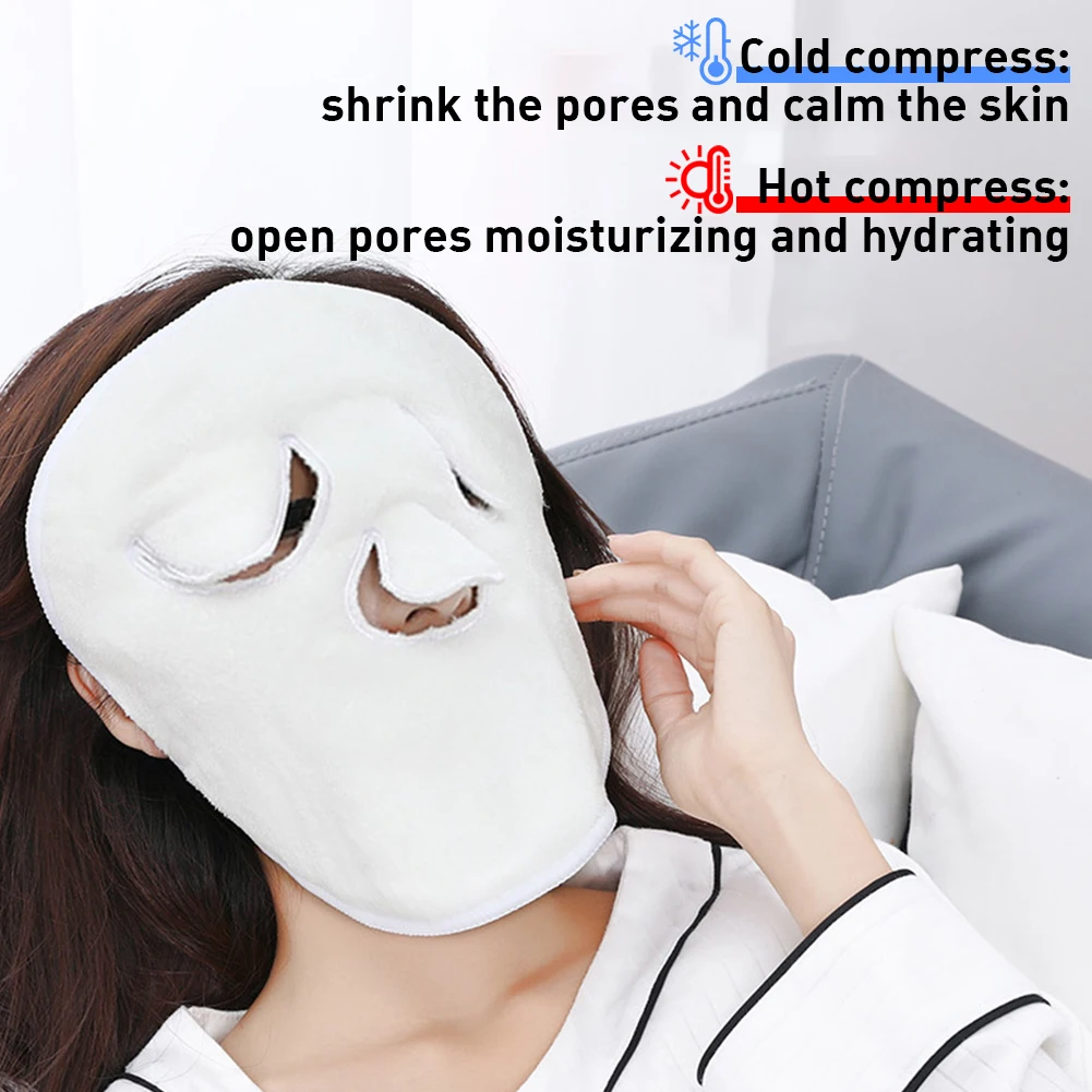 Facial Towel White Moisturizing and Hydrating Beauty Salon and Cold Hot Compress Mask Thickened Coral Fleece Face Towel