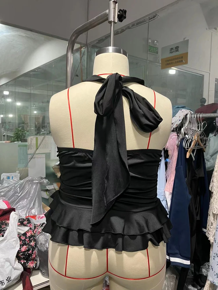 Plus Größe Frauen V-ausschnitt Ärmelloses Rüschen T-shirt Lose Beiläufige Top Einfarbig Mode Sexy Sommer Beste Wahl