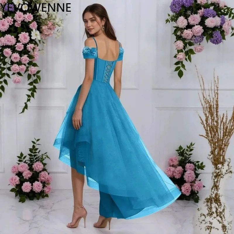 DAMA Dress Sweet 3D Flower Quinceanera Dress for Teens High Low A Line Homecoming Dresses Fashion Chic Slim Cocktail Gowns