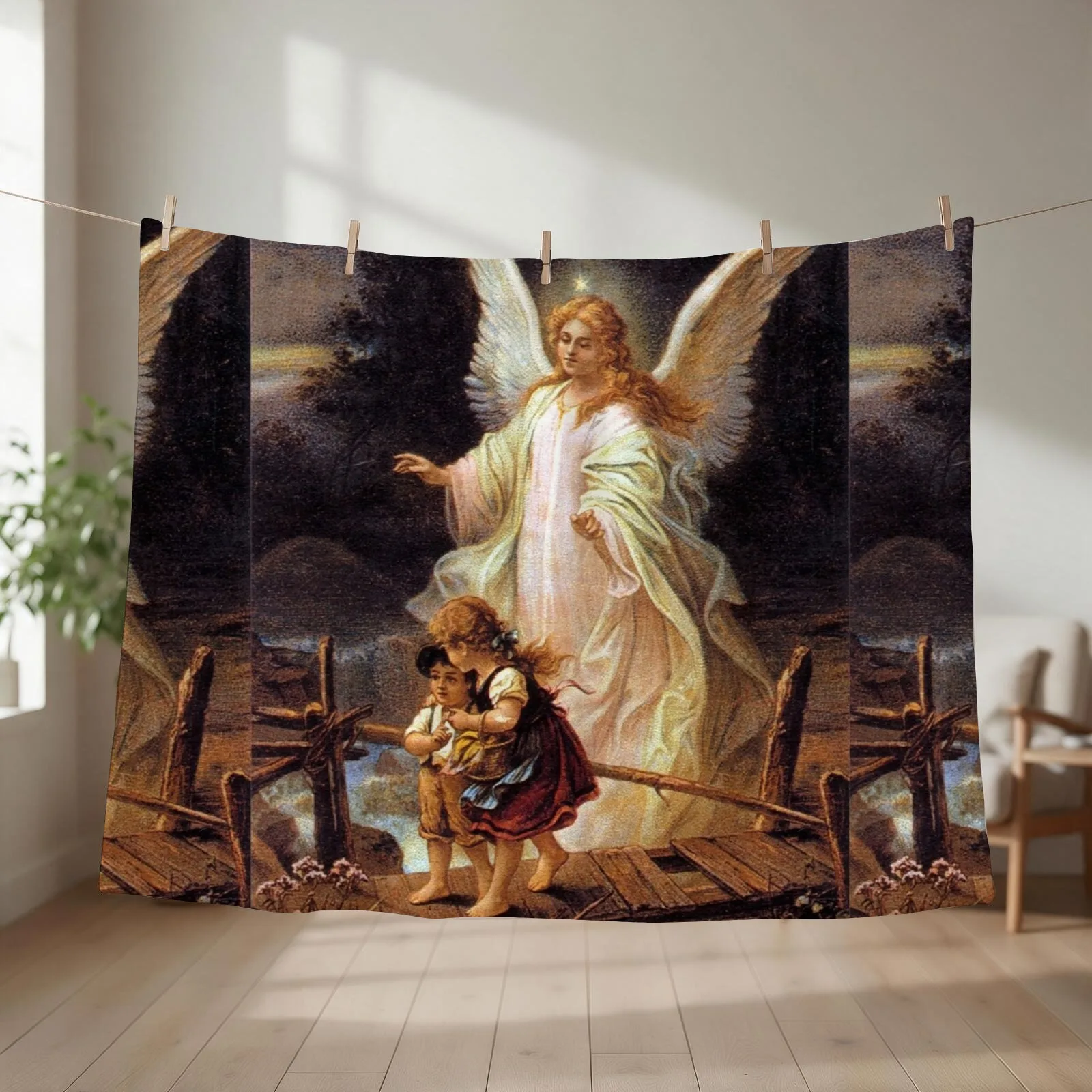 guardian angel Throw Blanket couch cozy soft plush fuzzy picnic outdoor blanket
