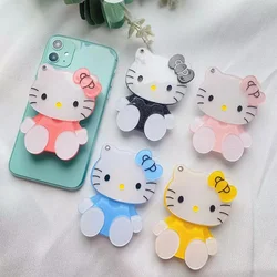 Sanrio Colorful Hello Kitty Mirror Mobile Phone Airbags Folding Stand Cute Cartoon Portable Makeup Mirror Stand Holder Accessory