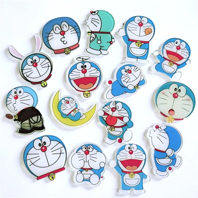 

100pcs/lot Japanese Character Acrylic Cute Badge Brooch Blue Cat Planar Resin Patch Welcome Custom Printed