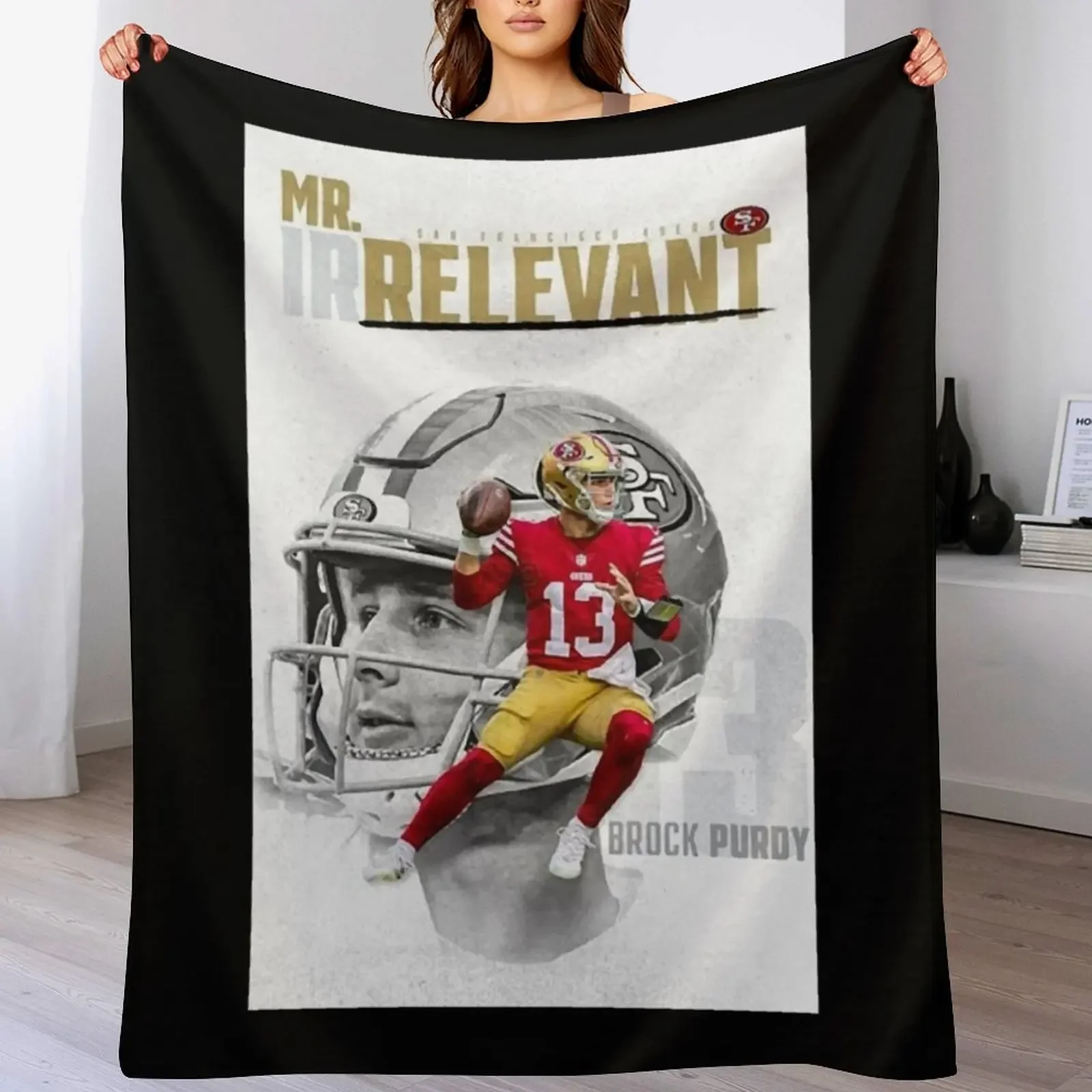 

mr irrelevant brock purdy Throw Blanket Stuffeds Polar Plush Cute Plaid Blankets