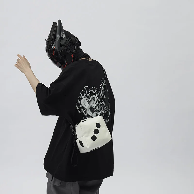 VC Trend Streetwear Dice Shoulder Bag Man Hip Hop Youth Unique Style Small Sling Messengers s for Men Mens Satchel Purse