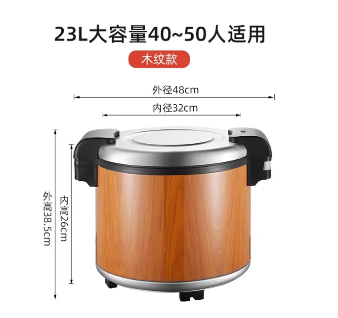 Commerciële rijstwarmer, grote capaciteit, roestvrij staal, verwarmde bain-marie buffetserver voor kantines