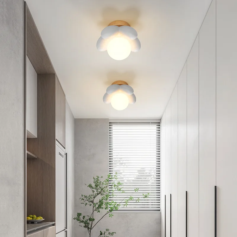 Wall lamp, bedroom bedside lamp, cream children's room lighting fixture, simple flower aisle background wall lamp