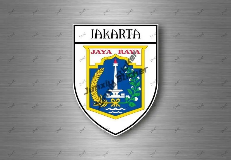 Jakarta Indonesia Sticker Coat of Arms of Jakarta Indonesia Emblem Reflective-silver Decal UV Protected Sign Flag Badge Sticker
