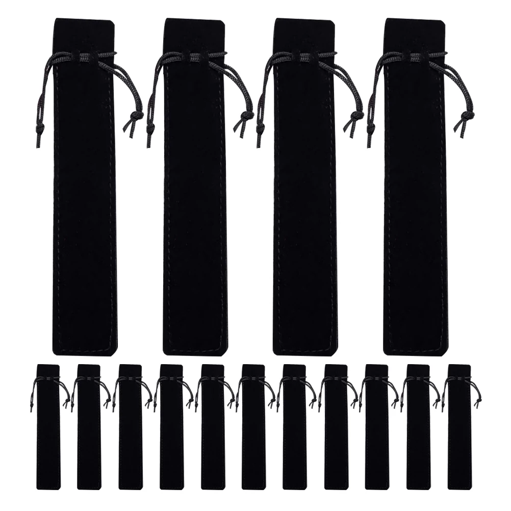 

30pcs Pen Pouches Flannel Drawstring Bags for Pens Pencils Protection Small Business Portable Student Supplies