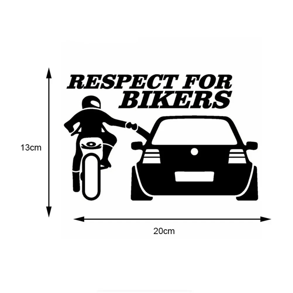 13x20cm Car Stickers Respect for Bikers Sticker Funny Wrap Vinyl for Auto Door Handle Decals Body Car Accessories Decoration