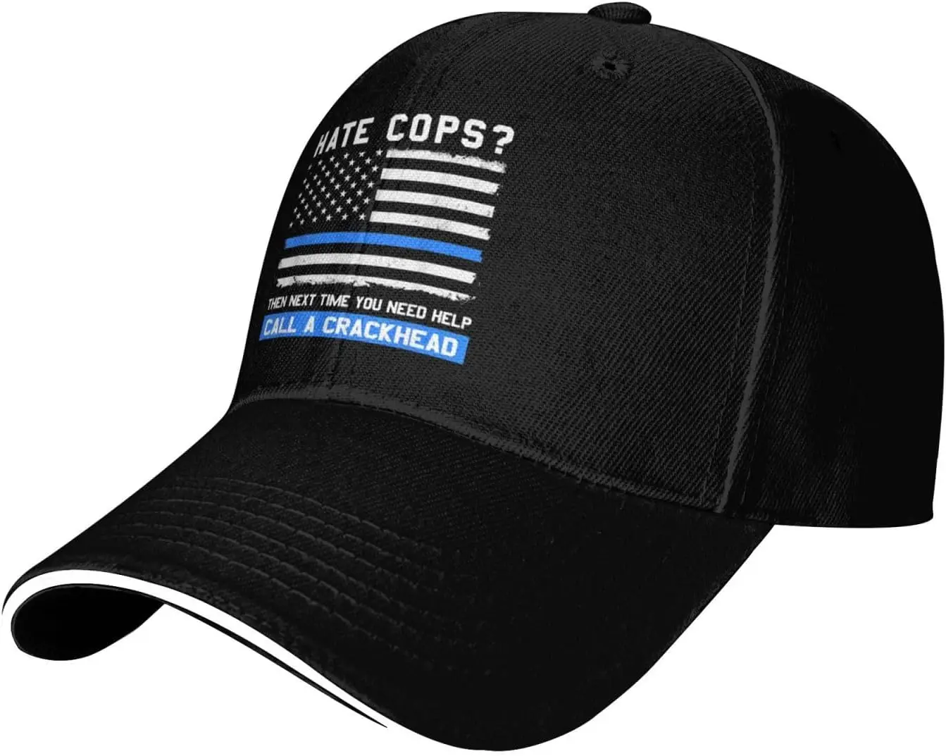 

Бейсбольная кепка с тонким синим флагом Hate Cops, повседневная регулируемая шляпа дальнобойщика из полиэстера с защитой от ультрафиолета
